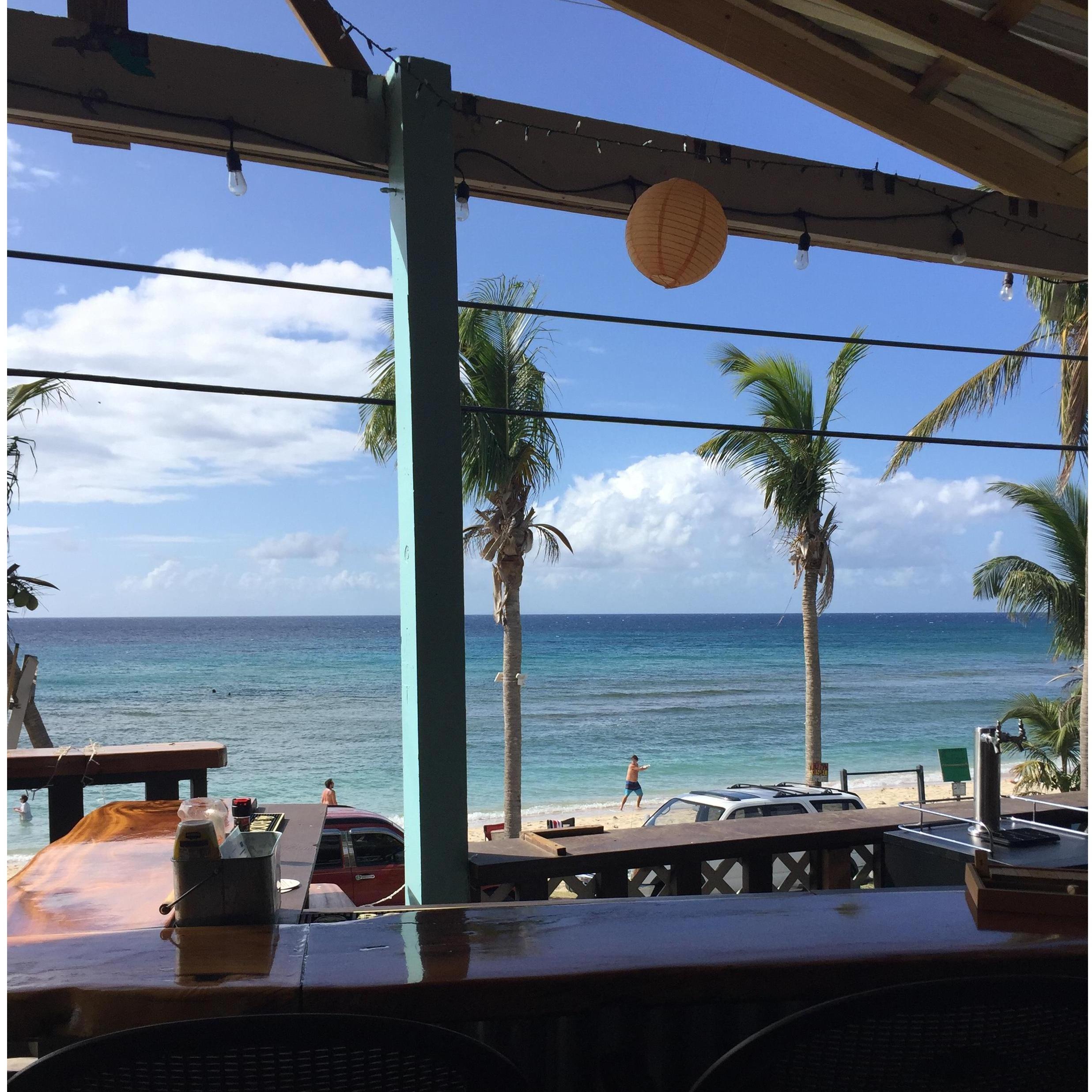 Lunch view from "Eat at Cane Bay"
