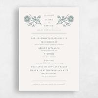 Blue Wedding Program - Desrosiers