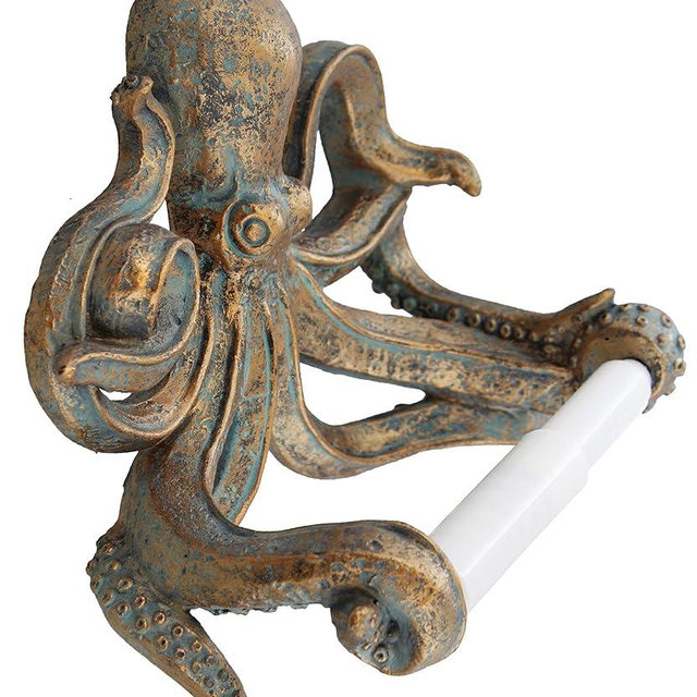 Old River Outdoors Decorative Swimming Octopus Toilet Paper Holder Bronze Finish