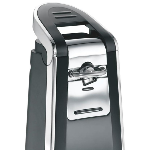 Hamilton Beach Smooth Touch Electric Automatic Can Opener with Easy Push Down Lever, Eliminates Sharp Edges, Opens All Standard-Size and Pop-Top Cans, Extra Tall, Black and Chrome (76606AG)