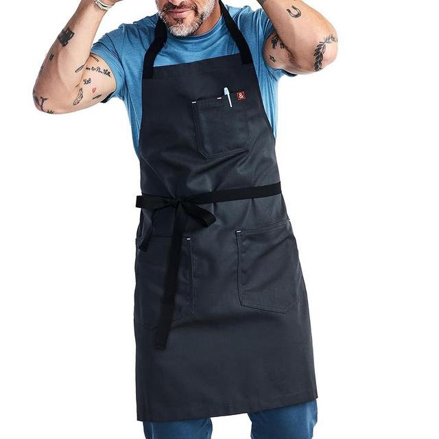 hedley & bennett Essential Apron - Adjustable Bib Chef Apron with 3 Pockets & Towel Loop - 8oz Cotton Canvas - Char Grey