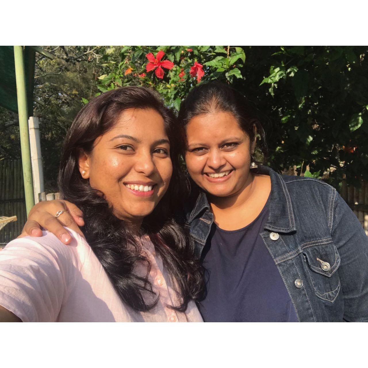 Viju with school friend Mamtha
