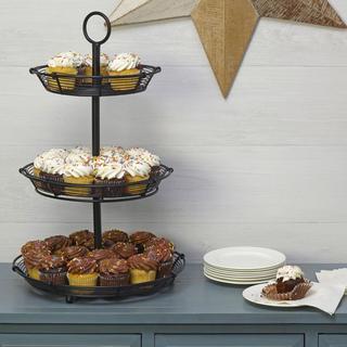 Gourmet Basics Tulsa Adjustable 3-Tier Pastry Stand