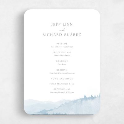 Blue Rounded Wedding Program - Denver
