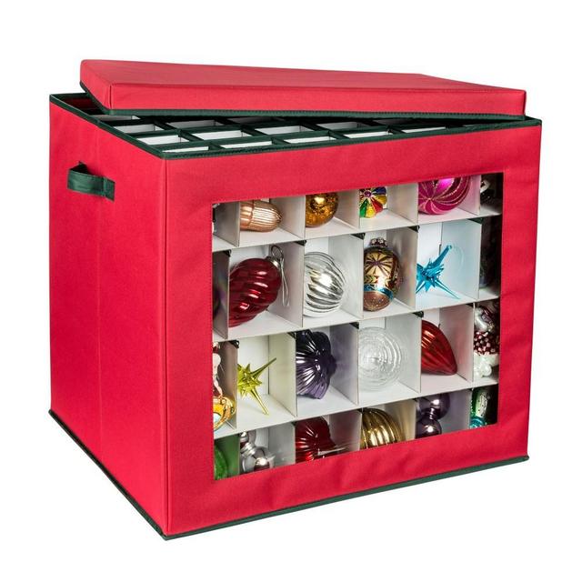 Red Cube Ornament Storage, 120-Count