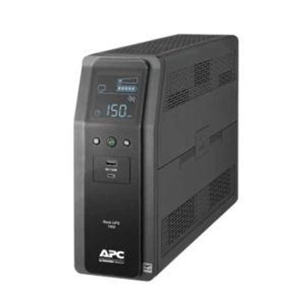 APC - Back-UPS Pro, 1500VA, Tower, 120V, 10 NEMA 5-15R outlets, LCD, 1 USB Type C + 1 USB Type A ports - Black