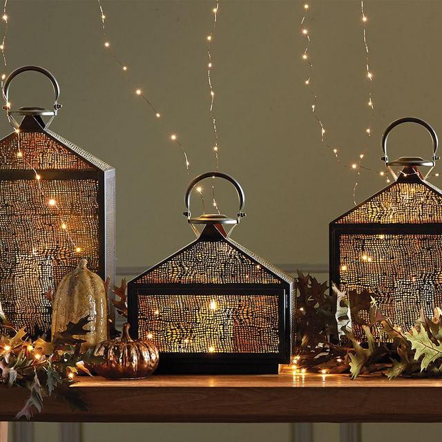12-inch Lacey Perforated Iron Lantern
