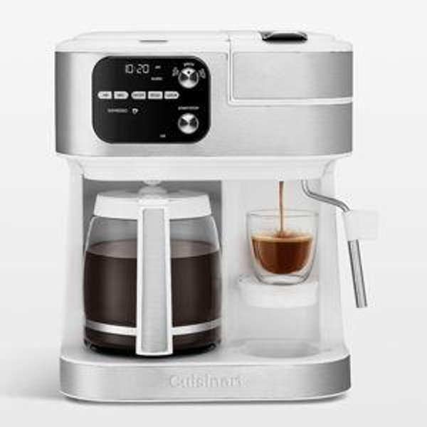 Cuisinart Coffee Center Barista Bar 4-In-1 White Coffee Maker + Reviews | Crate & Barrel