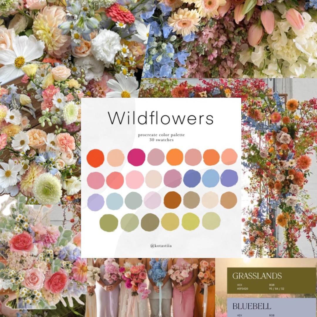 Color scheme for wedding dresses & attire. 

Have fun with these colors!
