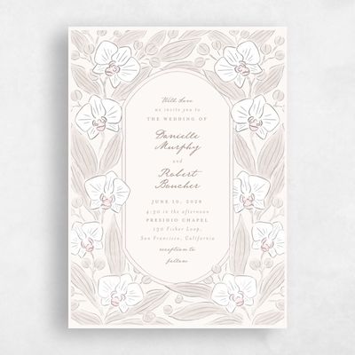 Beige Wedding Invitation - Orchidea Classic