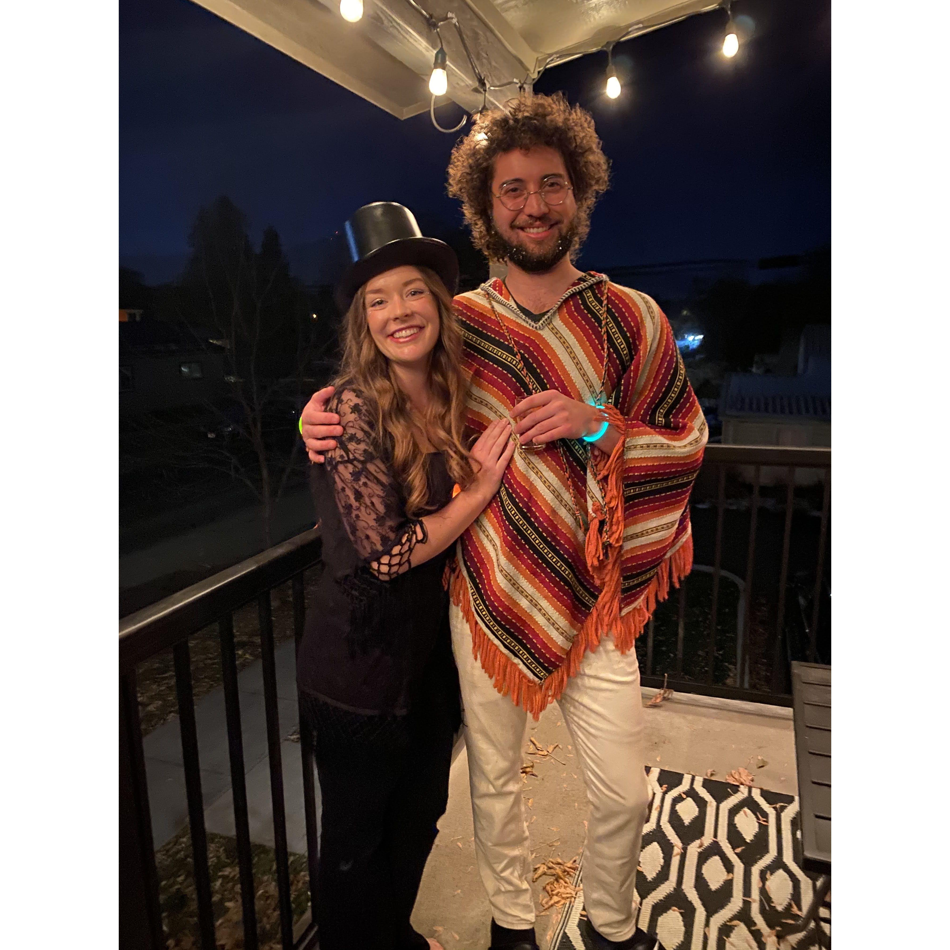 We loved hosting friends and family at our home in Missoula. Here we are as Jerry Garcia and Stevie Nicks at our Halloween party. (October 2020)