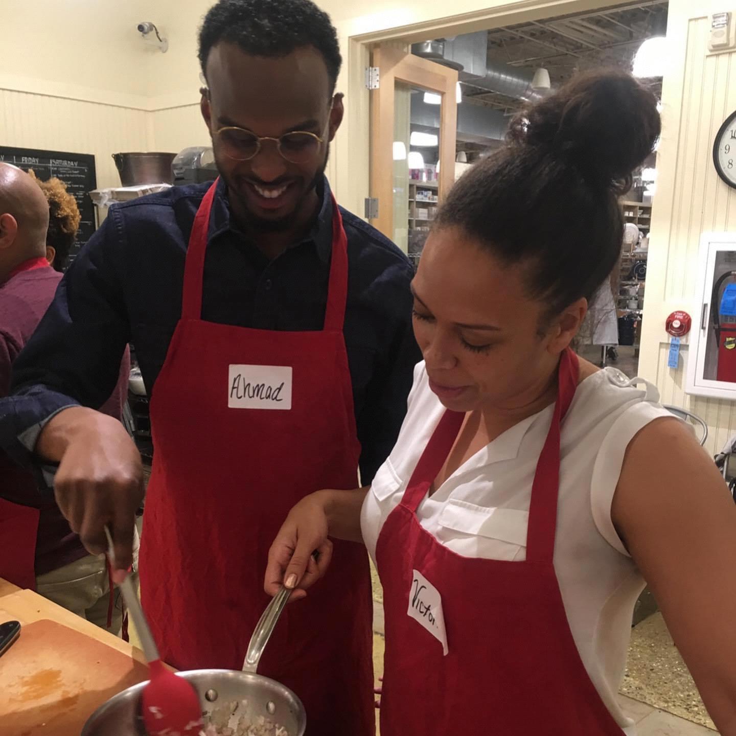 Our first cooking class! Now we think we are chefs! Lol