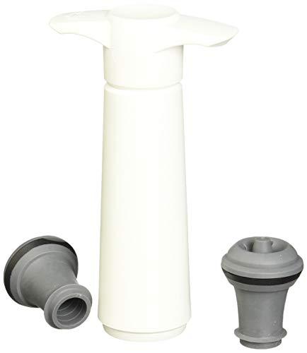 The Original Vacu Vin Wine Saver with 2 Vacuum Stoppers – White