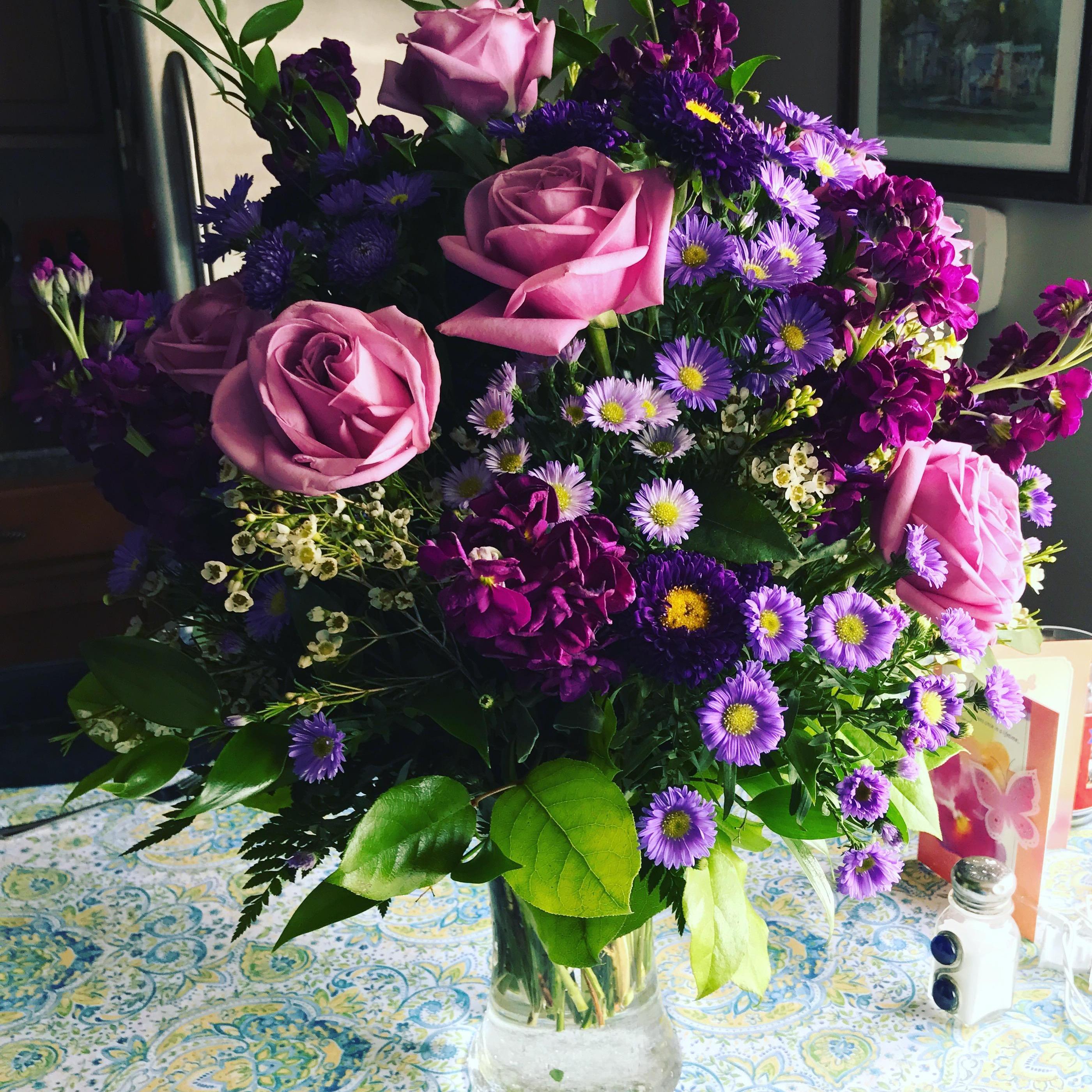 The first bouquet from Tim...