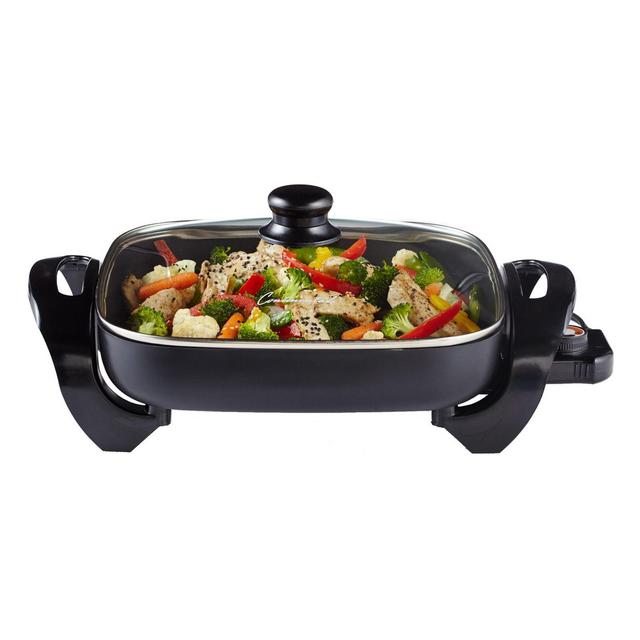 Continental Electrics 12.75-Inch Electric Skillet with Glass Lid