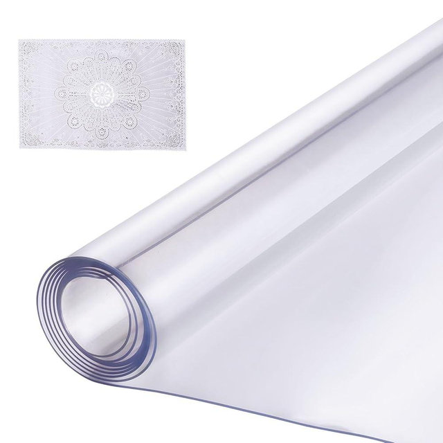 VEVOR Plastic Table Cover, 40 x 60 Inch 1.5 mm Thick Clear Table Protector, Rectangle PVC Desk Mat, Waterproof & Easy Cleaning Desk Pad Tablecloth, for Office Dresser Dining Room Table Night Stand