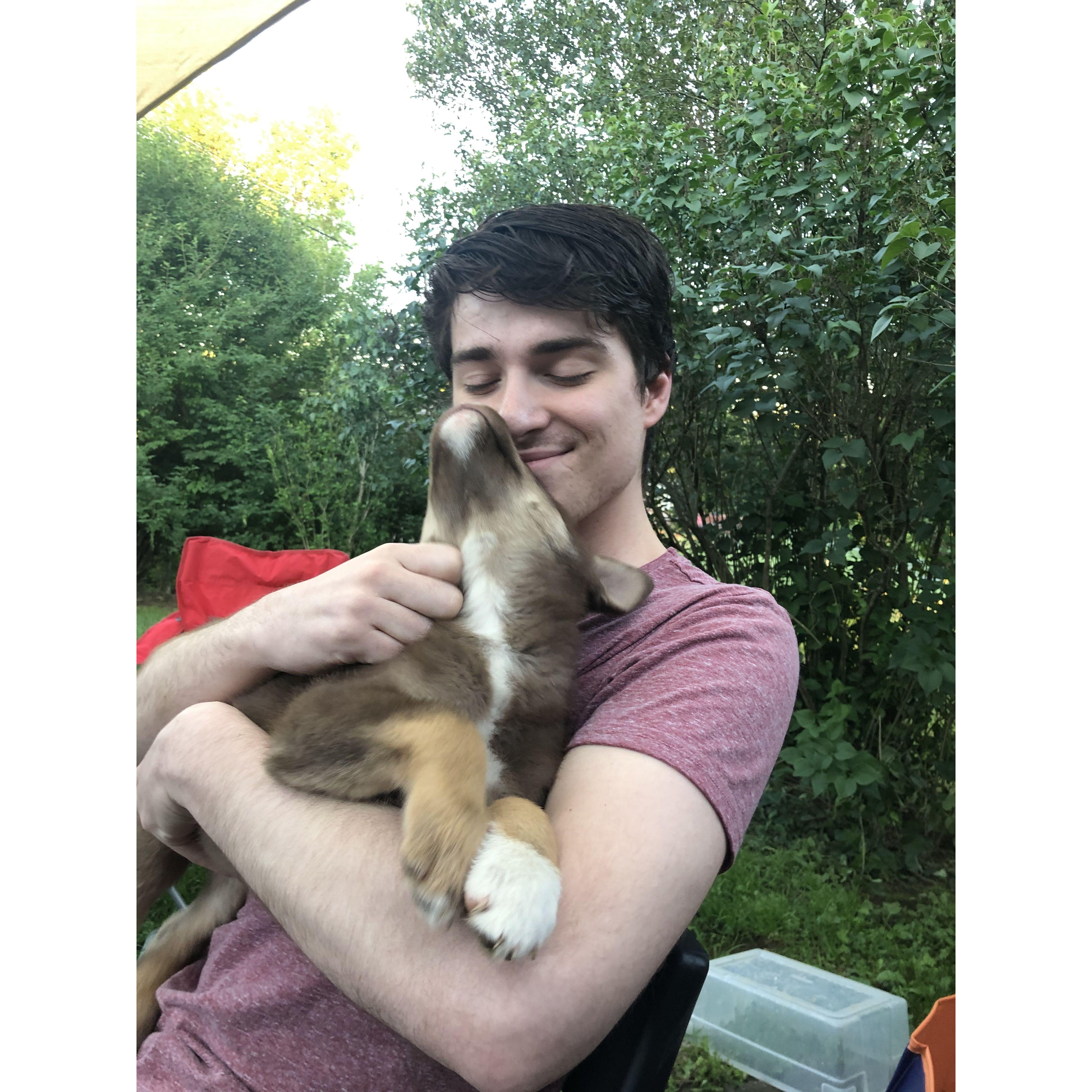 Our first introduction to Oliver, the day we fell in love