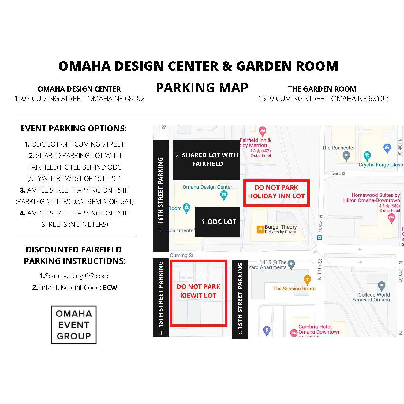 Omaha Design Center Parking Map