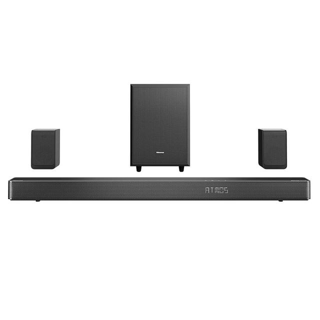 Hisense AX5125H 5.1.2Ch Sound Bar with Wireless Subwoofer, 500W, Dolby Atmos, Bluetooth 5.3, EzPlay, 4K HDMI Pass Through, Roku TV Ready, DTS:X, HDMI/AUX/ARC/Optical/USB, 7 EQ Modes