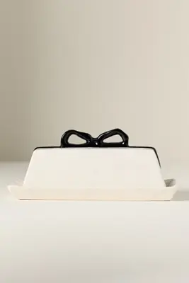Benedita Bow Ceramic Stoneware Butter Dish