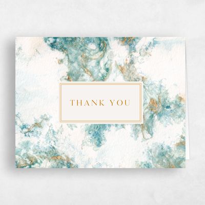 Teal, Blue Wedding Thank You - Carrara Landscape