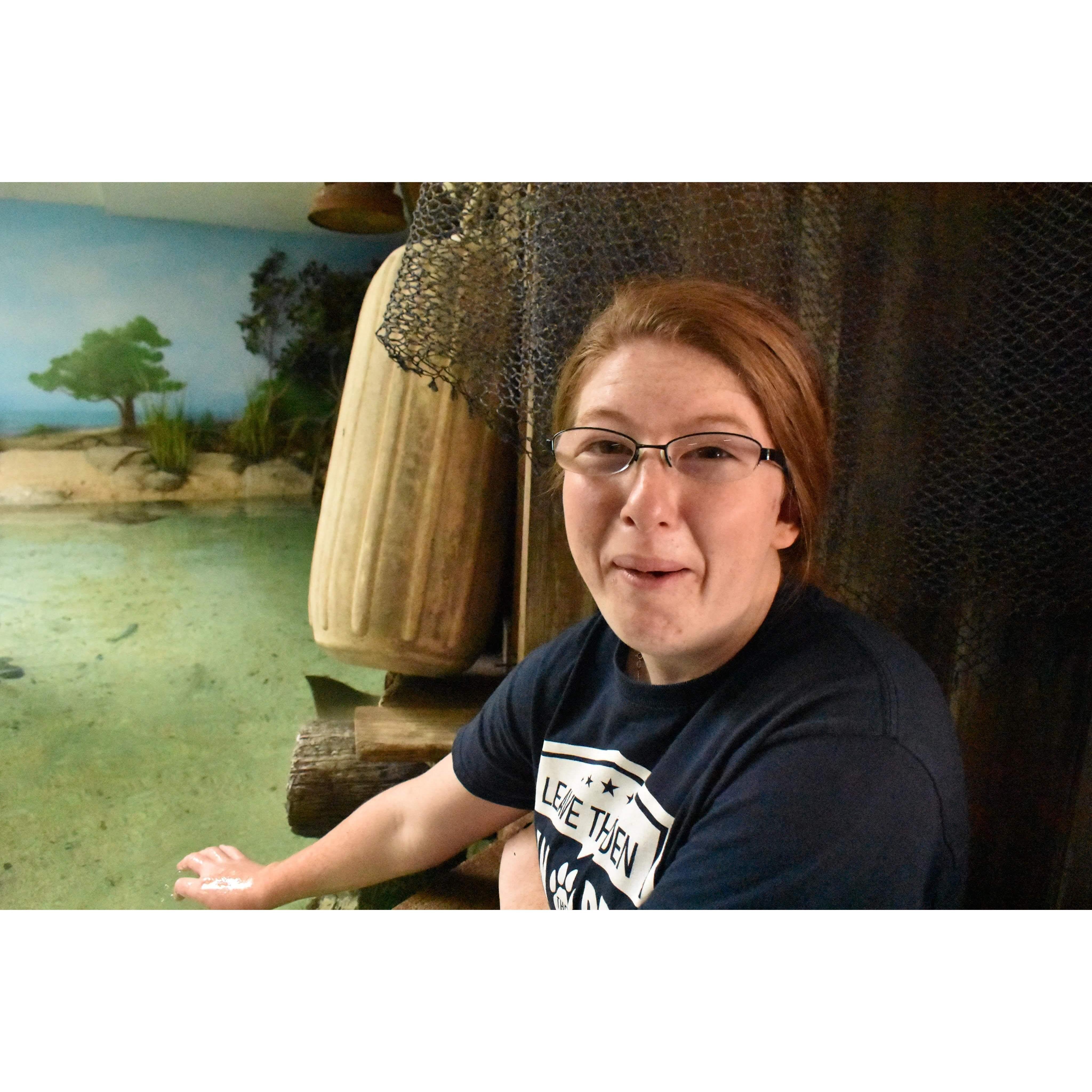 Renee's face after she pet a stingray for the first time!