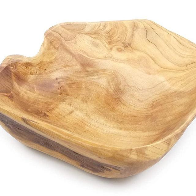 Wooden Fruit Salad Serving Bowl Hand-Carved Root Bowls Creative Living Room Real Wood Candy Bowl 8"-10"