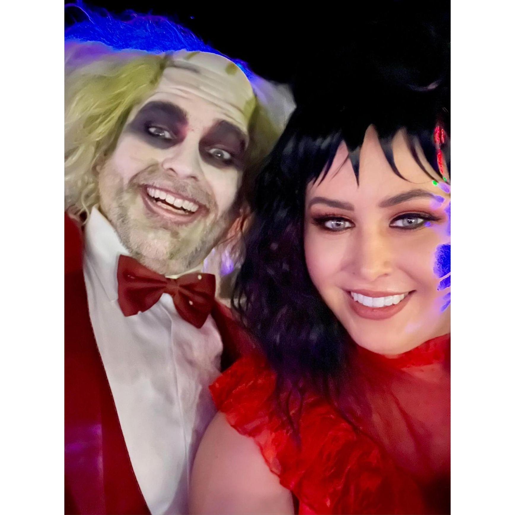 Halloween 2024, as Beetlejuice and Lydia Deetz