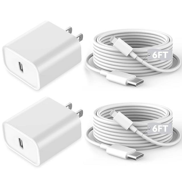 Fast iPhone Charger,iPhone Charger Fast Charging 2Pack Quick Fast Charger 6ft Long USB C Lightning Cable Fast Charging Cord USB Charger Block Adapter for iPhone 14 Plus/14 ProMax/13 Mini 12/11/XS/iPad