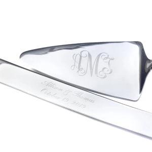 Personalized Cake Knives, Silver Cake Knives, Wedding Serving Set, Wedding Cake Set, Engraved Cake Severs, Wedding Knife Set, Custom Wedding