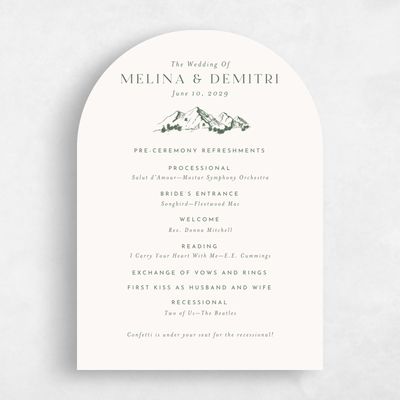 Beige Arch Wedding Program - Crispin