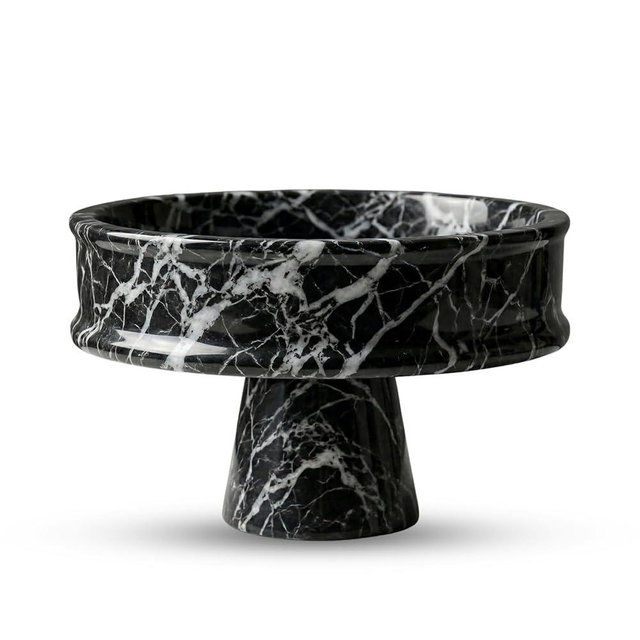 Tivoro Handcrafted 10-Inch Marble Fruit Bowl, Elegant Coffee Table Decor, Kitchen Island Decor, and Dining Table Centerpiece Decor, Key Bowl for Entryway Table, Housewarming Gift
