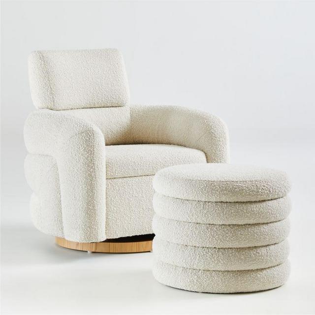 Snoozer Cream Swivel Glider and Ottoman