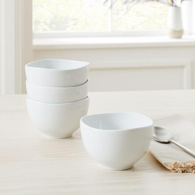 Organic Dinnerware New Cereal Bowl White Solid Set of 8 BOM