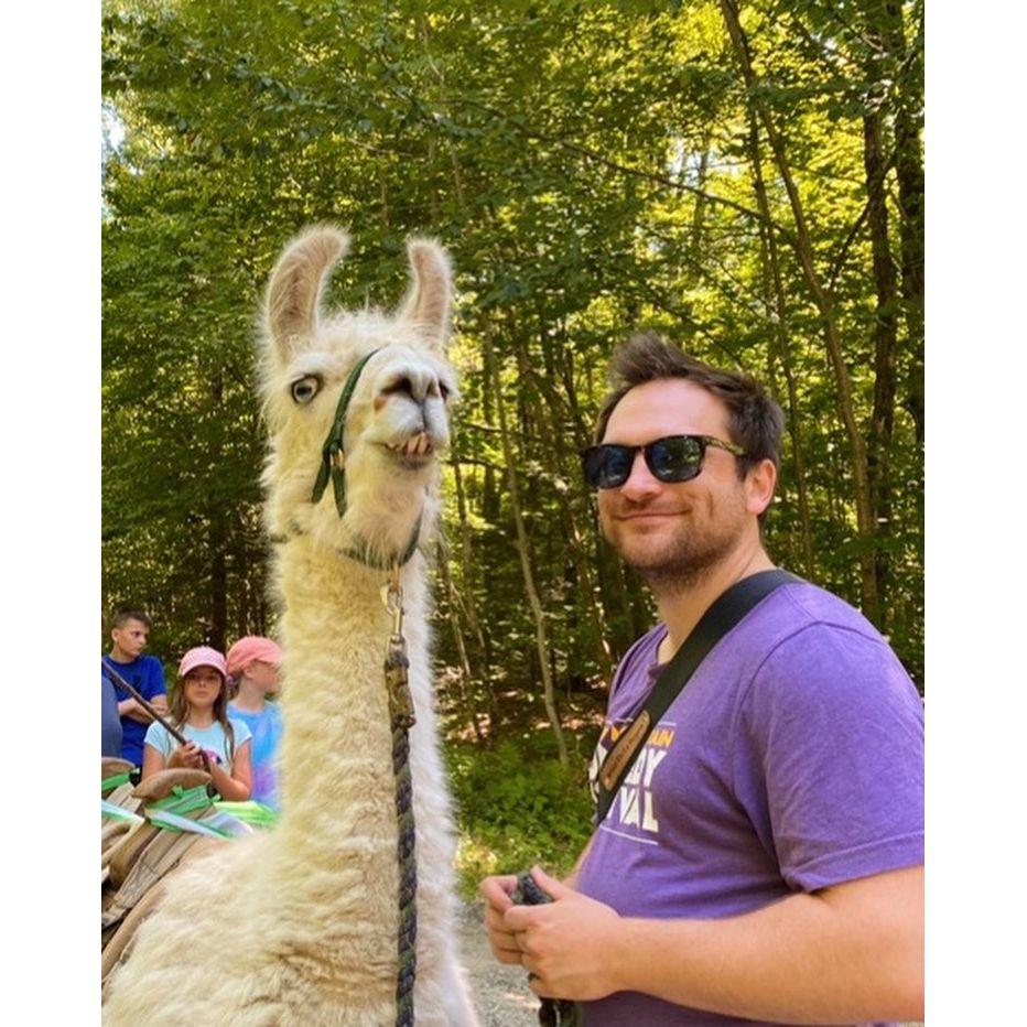 Brian surprised Emma with an llama hike on her 27th birthday. This was DJ the llama's last trek before retirement!