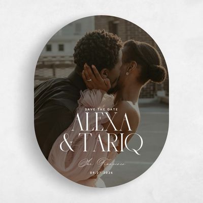 White Oval Wedding Save the Date - Seibel Photo