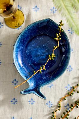 Reactive Glaze Fish Serving Platter