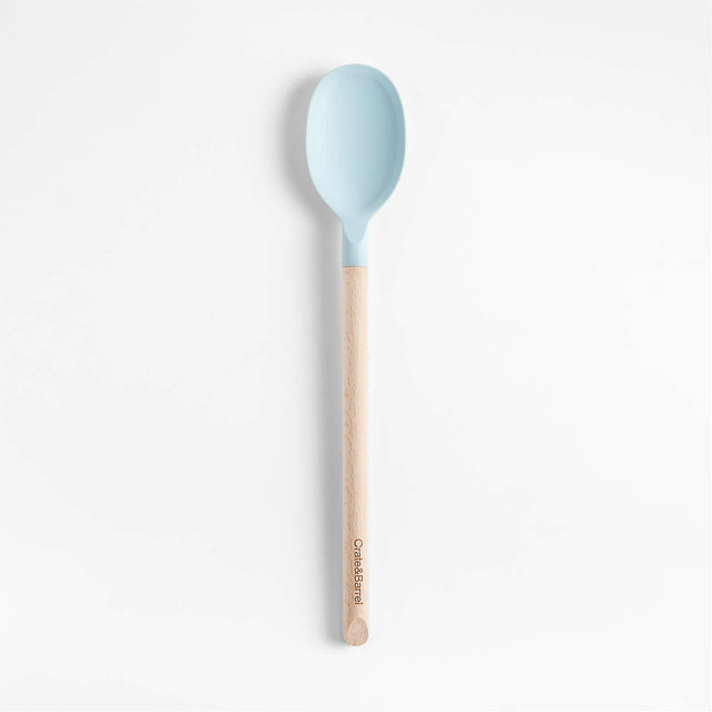 Marin Quiet Blue Silicone and Wood Spoon
