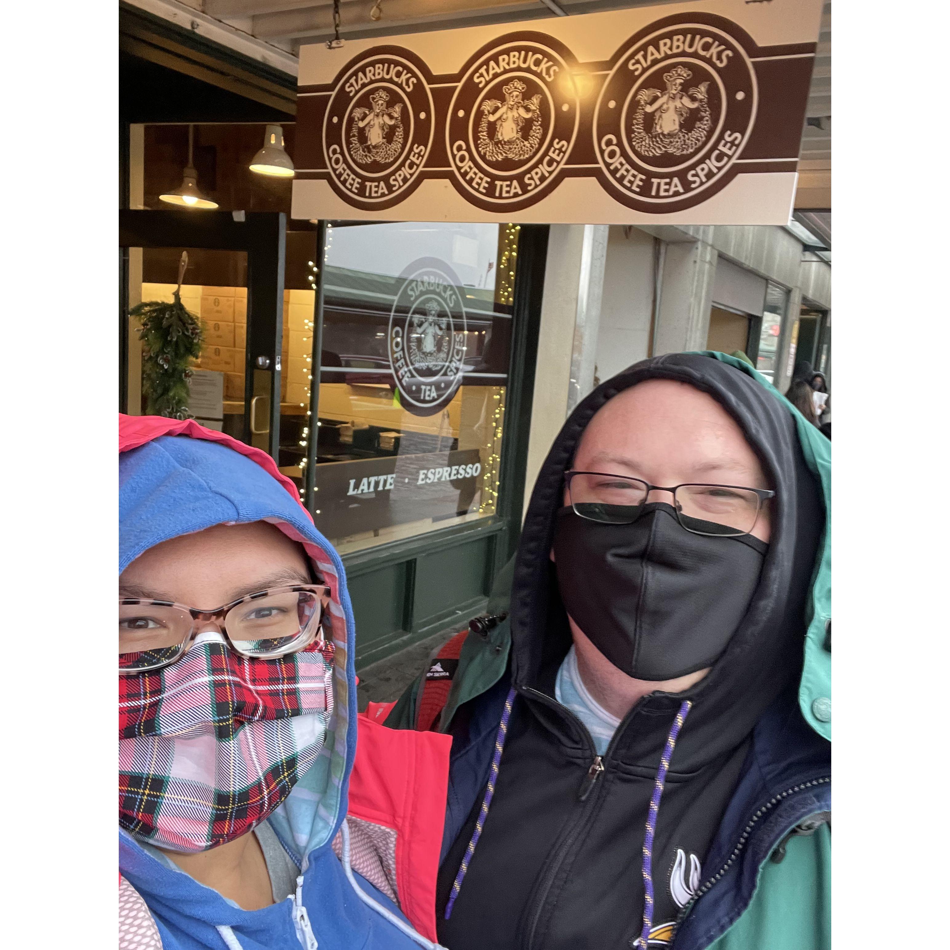 My first time to the First Starbucks location in Seattle!