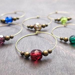 6 - Crystal Wine Charms