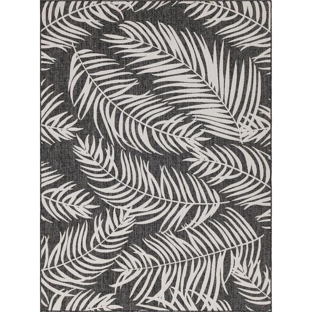 Sara Floral Charcoal/Gray/Ivory Indoor/Outdoor Area Rug