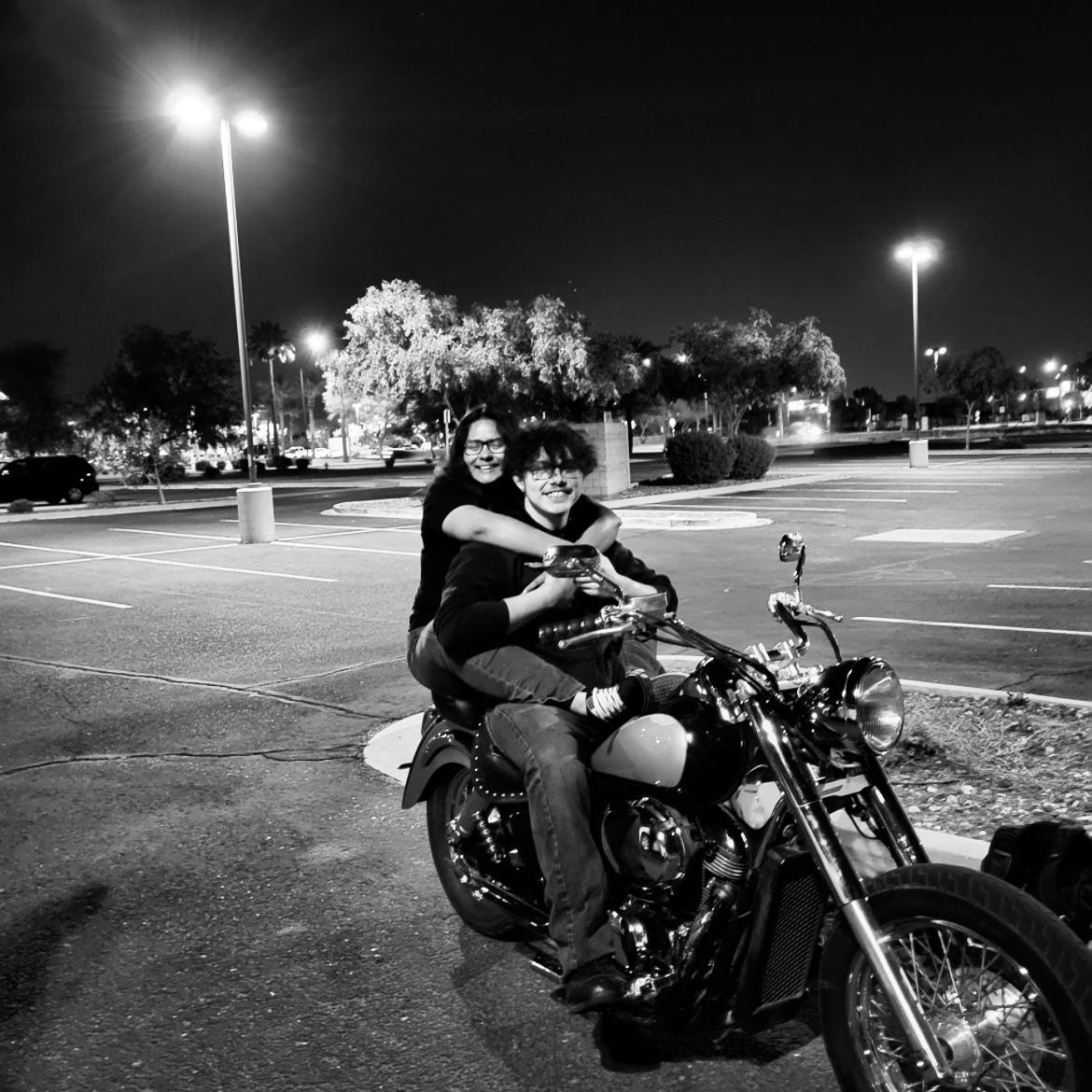 We used to work at Red Robin together, this was taken right after work.