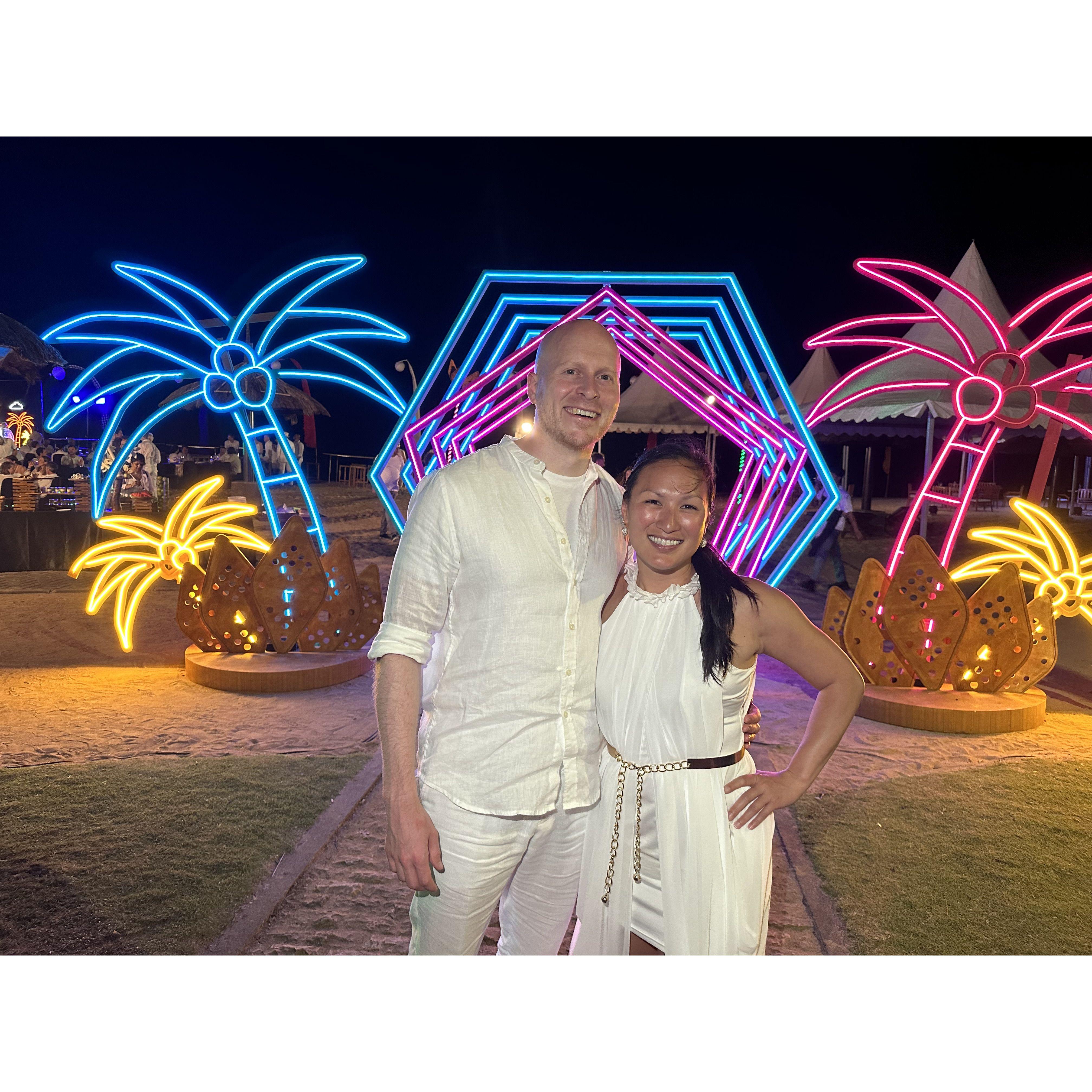 Celebrating Jac's Diamond Club win in Bali