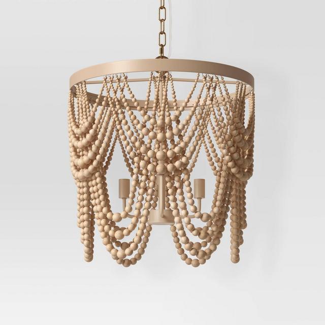 Large Chandelier Wooden Beads Swag Natural Tone - Opalhouse™