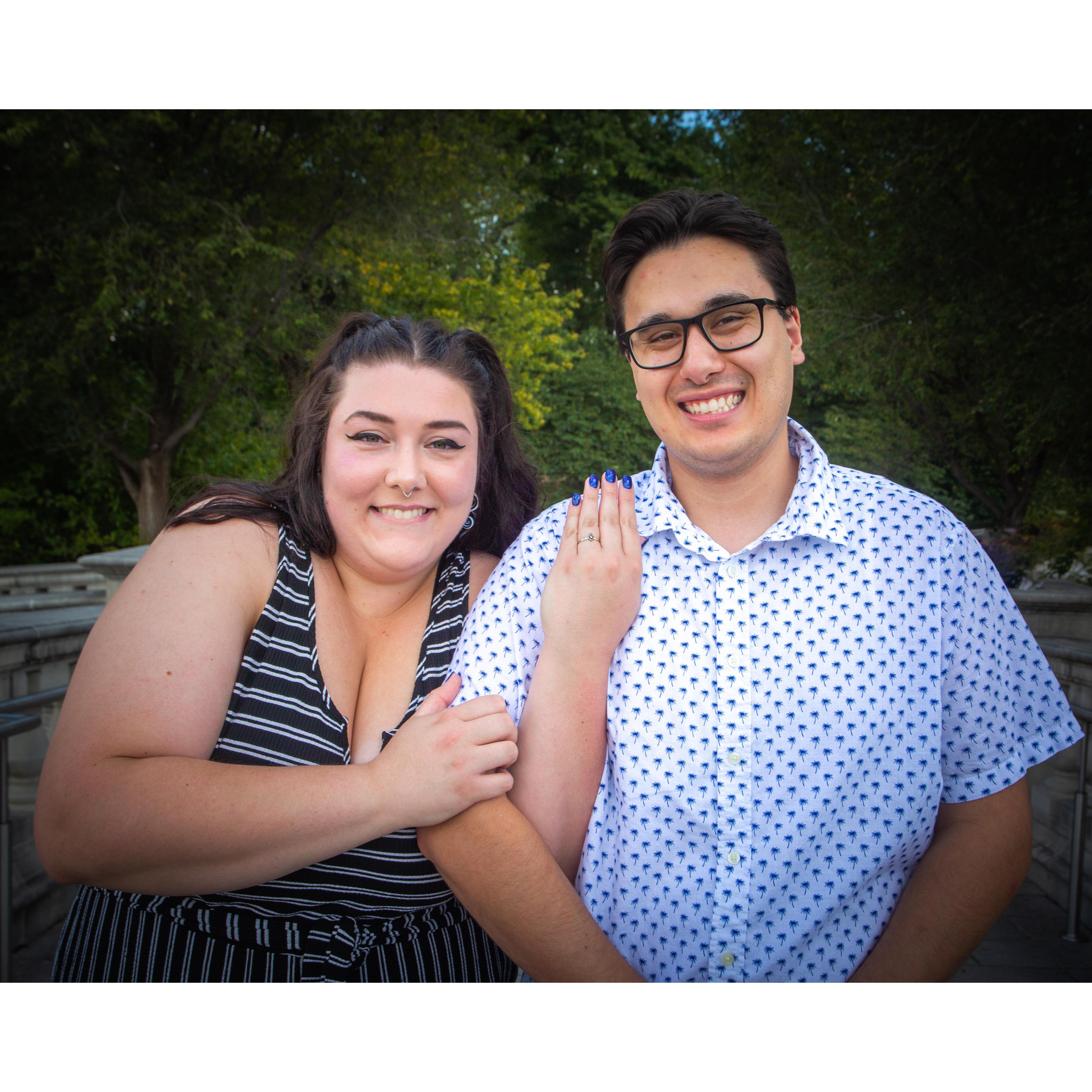 Cheesin' after the proposal.