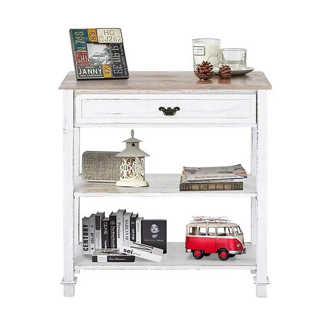 MELLCOM Console Table Entryway Table 3 Tiered Sofa Table Classic Design with Drawer and Opening Shelves, Entryway Hall Table, Sofa Tables Narrow Easy Assembly Wood Grain
