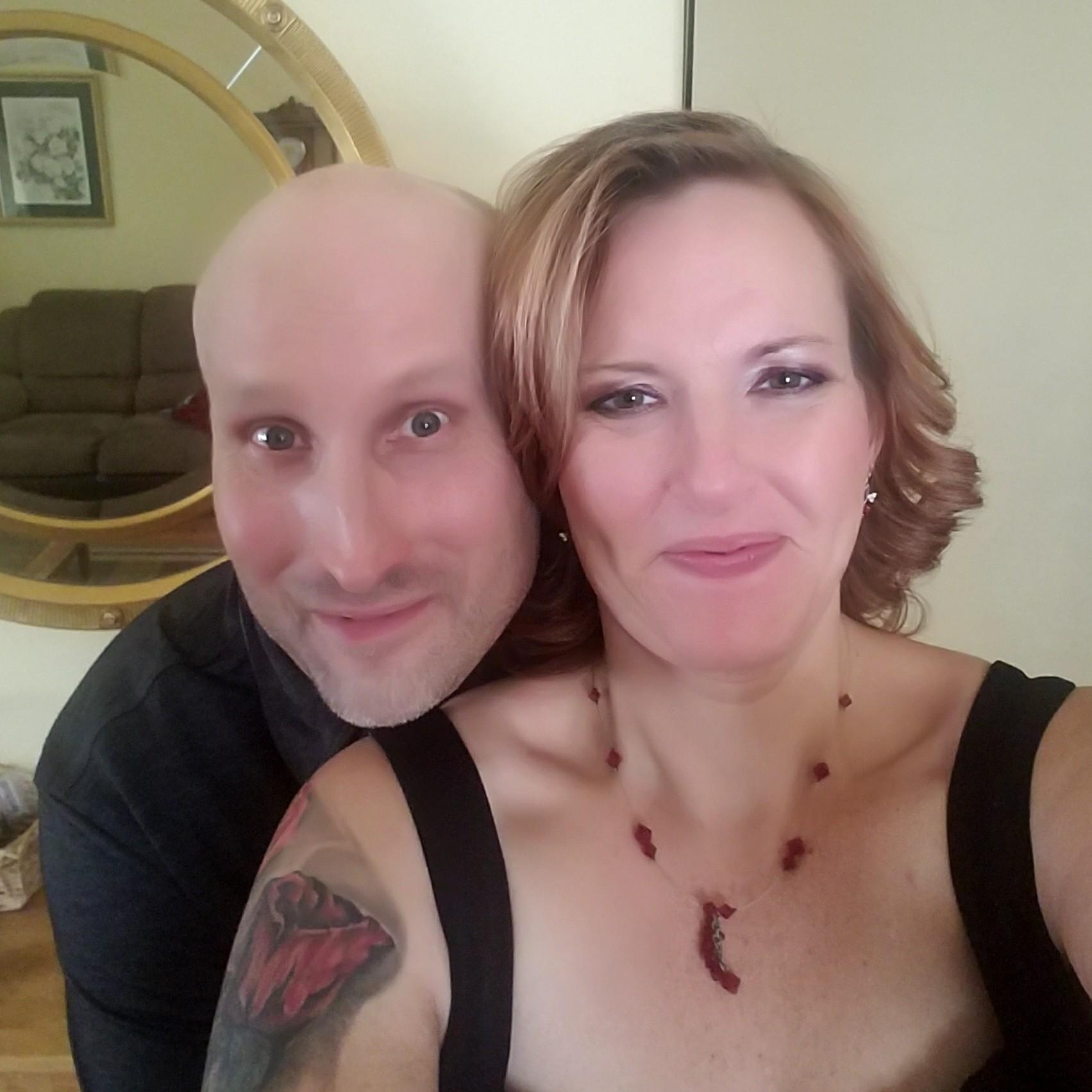 My goofy man always making me smile. At my Mom's 75th birthday.