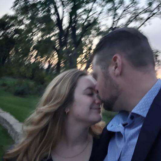 Russ and I at our friends Konner and Katie's Wedding