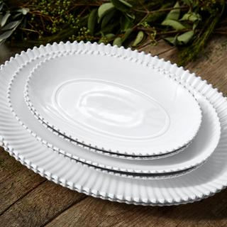 Pearl White Oval Platter