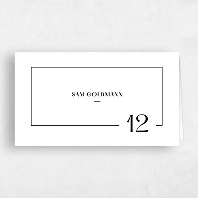 White Wedding Place Card - Wetherby